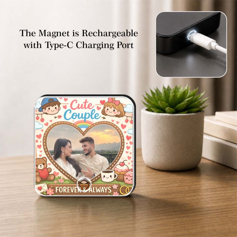 Personalized Musical Fridge Magnet Gift for Couples Custom Photo & Music Player Music Box Fridge Magnet
